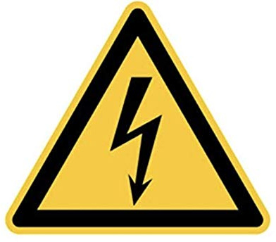 Aufkleber Achtung Hochspannung Warnschild Schild 100x100mm elektrische Spannung made by MBS-SIGNS in Germany