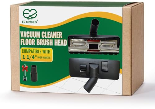 EZ SPARES 1 1/4 inch 32mm Universal Vacuum Cleaner Euro Floor Brush Head Brush Attachment for Floor and Carpet Combo Tool (Black)