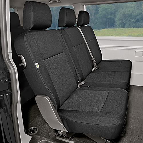 Sitzbezüge passgenau Tailor Made geeignet für Volkswagen T5 Bj. 2003-2015 (1+2 (2-te Reihe)) ideal angepasst - 3 Sitze - 2te Sitzreihe