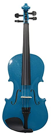 Geige Blaue Akustische Violine 4/4 3/4 1/2 1/4 1/8 Für Anfänger Studenten W/Case Bow Bolophosin Schulterruhe Stumm Streicheln (Size : 1/2)