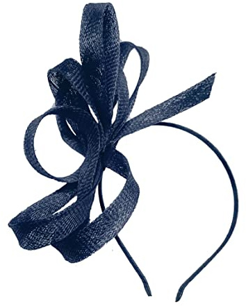 Caprilite Vegansk sinamay fascinator pannband bröllopsring damer dag Ascot tävlingar, marinblå, en storlek