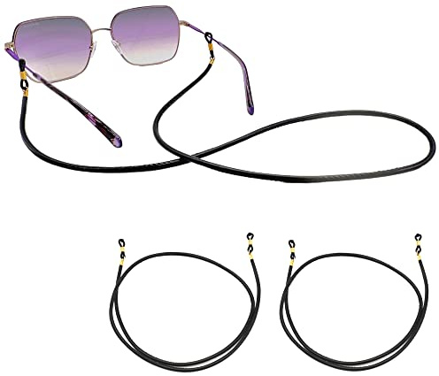 GERNEO® – DAS ORIGINAL – Premium Leder Brillenband & Brillenkordel – Doppelpack in diversen Farben – Glattlederoptik Unisex PU Brillenkordel für Lesebrille & Sonnenbrille