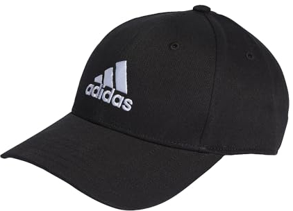 adidas Unisex Cotton Twill Baseball Cap, Black/White, L