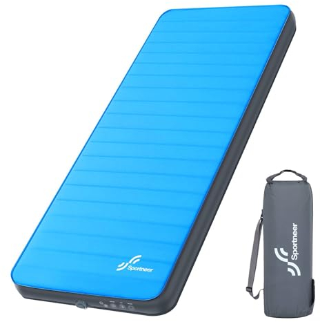 Isomatte Selbstaufblasend Camping, 198×76cm Isomatte Outdoor 10cm Dick Selbstaufblasbare Luftmatratze Camping Matratze für Zelt Übernachtung Sonnenbaden Entspannen Picknicken (Blau)