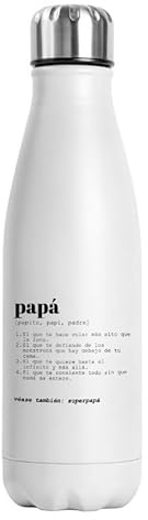 Botella Térmica Papá Regalo Día del Padre Botellas de Agua Acero Inoxidable Doble Capa 500 ml Bebidas Frias y Calientes