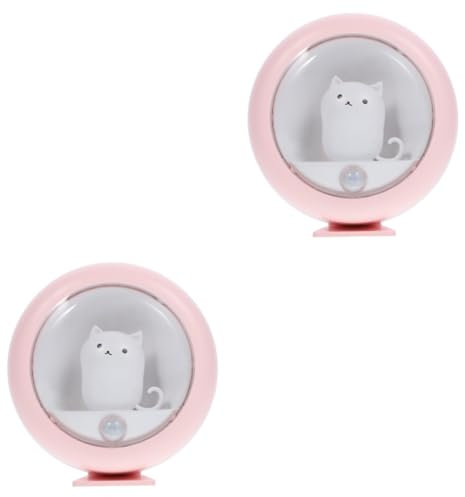 OSALADI 2stücke Katzenbewegungsmelder Nachtlicht Usb Aufladbar Dimmbar Für Kinderzimmer Flur Und Treppen Süße Katzenlampe Für Sicheres Licht Im Dunkeln