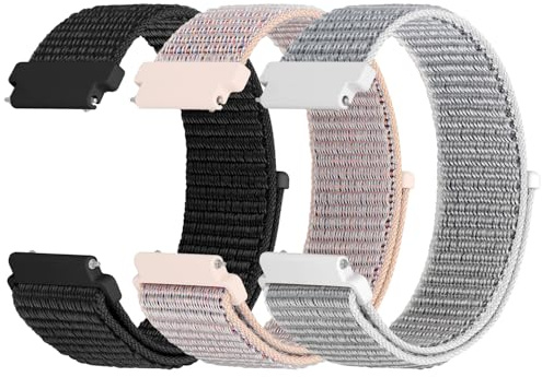 WNIPH 3 Piezas Correas de Nylon para Reloj Compatible con 18mm 19mm 20mm 22mm 24mm, Transpirables, Suaves y cómodas para Hombres y Mujeres