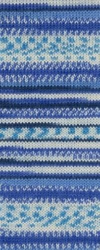 Gründl Hot Socks Mandello, Sockenwolle 8-fach, Sockengarn 8-fädig, dicke Stumpfwolle musterbildend, Farbverlauf, 150g / 300m (01 blau hellblau)