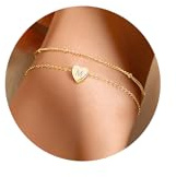 JeweBella Charm Armband mit Buchstaben für Damen Mädchen Herz Perle Personalisiertes Armband Damen Silber Gold Armbänder Damen Buchstaben Armkette Geburtstagsgeschenk für Frauen Mädchen