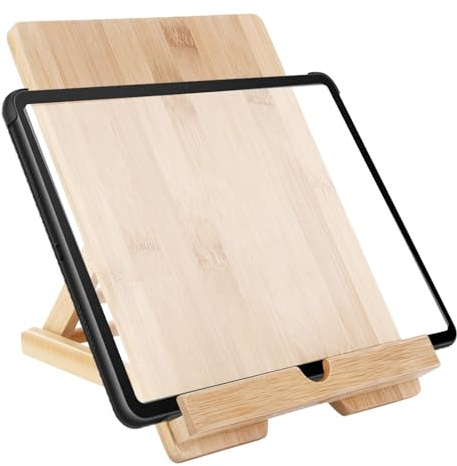 Qzdtue Wooden Adjustable Book Holder, Reading Rest Holder, Desktop Cell Phone Stand, Kitchen Cookbook Stand, E-Readers Stand, Smartphone Holder 9,76 x 7,28 x 2,09 Zoll für E-Reader, Smartphones
