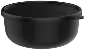 Mepal - Récipient pour micro-ondes Lumina - Boîte hermétique alimentaire avec couvercle pour frigo, congélateur, four vapeur, micro-ondes et lave-vaisselle - Bol de service - 1500 ml - Nordic black