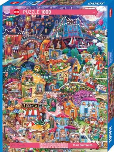 Good Evening!: 1000 Teile | Entspannter Abend in Rita Bermans Happytown mit niedlichen Figuren & gemütlicher Stimmung, 50 x 70 cm