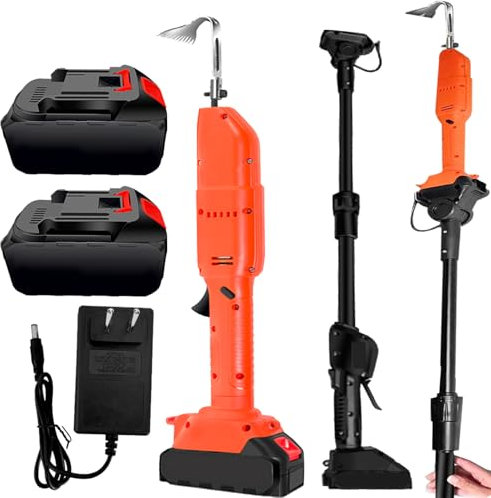 Zappatrice Elettrica, 2 In 1 Mini Zappa Scavo Elettrica Zappatrice Giardino Elettrica Per Erbacce Con Batteria Ricaricabile 2 * 21V-3000Mah 54W E Asta Telescopica Per Allentare Il Terreno E Diserbare