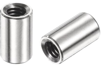 sourcing map M4 runde Verbindungsmuttern, 304 Edelstahl, Kupplungsmutter, 10 mm Länge, Hülsenstange, Bolzenmutter für Halterung, M4 x 10 x 6 mm, 12 Stück