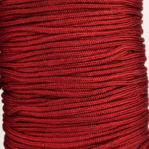2mm Nylon Cord Braided Strong Craft 123D, 15 Burgubdy Red, 8 Metres