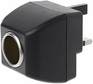 1PC Black 240V Mains Plug to 12V DC Cigarette Lighter Socket Car Van Charger Power Adapter, Car Cigarette Lighter Interior Accessories