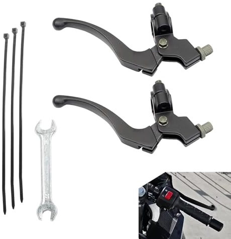 Zigeiya 2 PCS Motorcycle Clutch Lever, Bike Brake Levers, Left and Right Clutch Brake Handle Levers Perch, Compatible with CRF50 XR50 Dirt Bike Motor Motocross Motorcycle (Black)