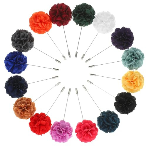 TOYANDONA 16 Stück Teiliges Herren Ansteckblumen aus Hochwertigem Stoff Elegante Broschen für Anzug Revers Vielseitige Corsage Dekoration für Hochzeit und Alltag Langlebig und Komfortabel