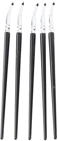 TOPINCN Pennello per Eyeliner Piegato per Trucco, Set 5 Pezzi per Eyeliner in Gel e Applicazione di Polvere per Sopracciglia, Adatto per L'uso in Crema e a Secco, Comodo per il Trucco Quotidiano