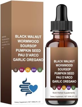 Liquide de noix noire et d'absinthe, avec corossol et origan, pour un soutien digestif et une vitalité, végétalien, 2 fl oz (60 ml),1PCS