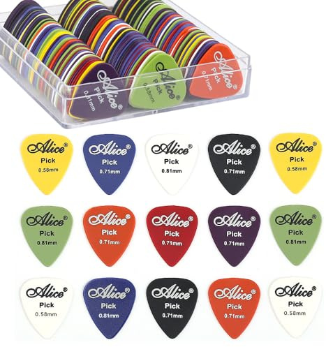50 Púa para Guitarra | Puas de Guitarra Electrica | Púas de Colores Variados | 0,58 0,71 0,81 mm | para Guitarra Acústica, Eléctrica, Ukelele, Clásica, Bajo, Celuloide