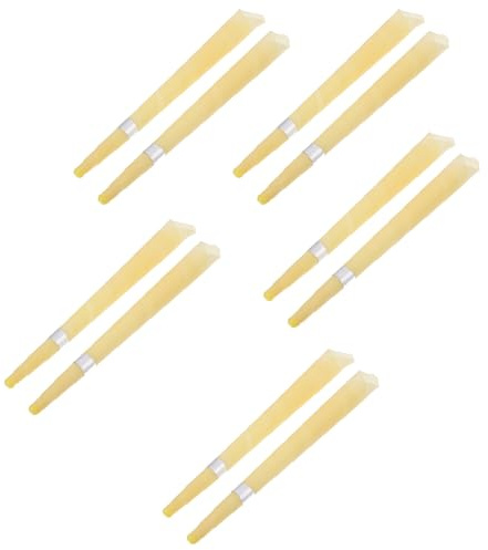 TEHAUX Bougies Auriculaires Cire d'Abeille 10 Bougies de Trompette pour Nettoyage Auriculaire et Détente Soulagement Acouphènes et Sommeil Apaisé Couleur Jaune