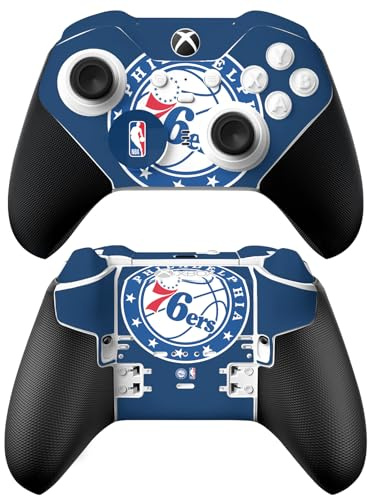 Head Case Designs Officially Licensed NBA Oversized Philadelphia 76ers Logo Vinyl Sticker Gaming Skin Decal Cover Compatible With Xbox Series X & S Elite Wireless Controller Series 2