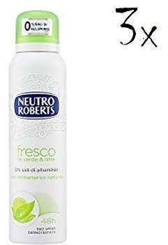 Deodorante spray NEUTRO ROBERTS Fresco al tè verde e lime, 125 ml, 3 pezzi