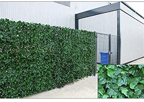 Abaseen Artificial Ivy Hedge Screening 3m x 1m roll Cover Fence Wall Garden Green Leaf