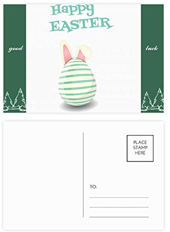 Happy Ostern Religion Festival Egg Stripe Good Luck Postkarten-Set, Karte Postkarte, Seite Postkarten, 20 Stück