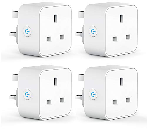 Smart Plug Alexa Plugs, Aoycocr Smart Socket WiFi Plug Works with Amazon Alexa (Echo & Echo Dot), Google Home, APP Remote Voice Control Wireless WiFi Switch Timer Plug, 2.4Ghz WiFi Only, 13A, 4Pack