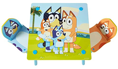 Bluey Juego de 2 sillas para niños, Mesa de 43,5 cm de Alto x 63 cm de Ancho x 63 cm de Profundidad