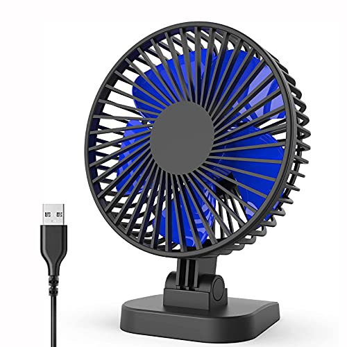 HIOD Mini Ventilador de Escritorio USB Mejor Efecto de Enfriamiento, Fuerte Flujo de Aire Silencioso Ventilador Portátil para Mesa de Oficina de Escritorio, 3 Velocidades, Cable de 4.9 Pies