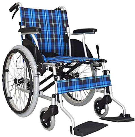 Samnuerly Rollstühle Klappbarer Begleitrollstuhl, Leichter Transport Klappbarer Aluminiumlegierungsrahmen Rollstühle Tragbarer Reise Chai