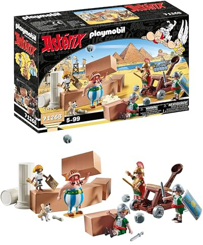 PLAYMOBIL Asterix 71268 Numerobis und die Schlacht um den Palast, funktionierendes Katapult der Römer, Obelix, Numerobis, Idefix und 3 romische Soldaten, Spielzeug für Kinder ab 5 Jahren