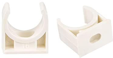 sourcing map 48 Stück 16mm Durchm. PPR U Förmige Rohrklemmen Clips Armaturen Schlauchhalter für Wasserversorgung Weiß