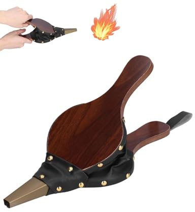 Dsacxixai Soffietto in Legno Soffiatore Barbecue Ventilatore Barbecue Palmare Elettrico Mini Soffiatore per Camino Campeggio Barbecue con Cinturino