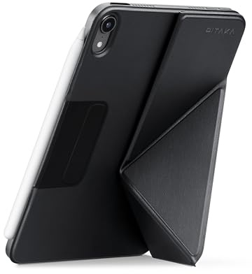 PITAKA Folio 2 for iPad Mini 6/Mini 7 Magnetic Stand Slim Cover Black