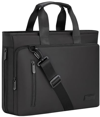 RAINYEAR Maletín expandible para portátil de 15,6 pulgadas Bolsa de mensajero repelente al agua para hombres, de gran capacidad resistente a la rotura de viaje de negocios de oficina bolso de trabajo