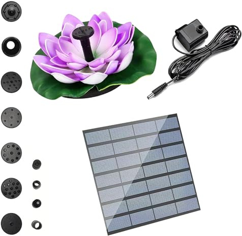 Zenova Solar Floating Lotus Pond Lights, Floating Solar Lights, Pond Light Underwater, Solar Powered Ponds Light, Floating Lotus Flower Lamp, for Outdoor Garden Fountain Swimming Pool Decor (Purple)
