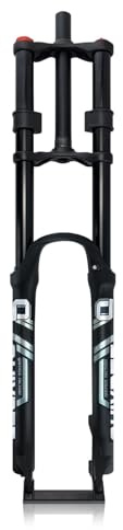 AADDFDD DH Mountainbike-Federgabel 26 27,5 29 Zoll Downhill-Bike-Luftgabel 1-1/8 Zoll Gerade Vorderradgabel Federweg 150 mm Doppelschulter-Scheibenbremse QR Manuelle Verriegelung (Schwarz,
