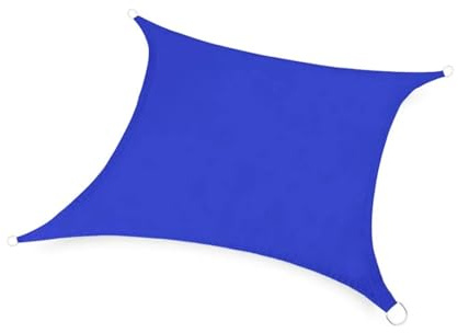 Hiseng Tenda a Vela Ombreggiante Impermeabile Rettangolo, Vele Parasole da Giardino Protezione Raggi UV 95% Telo Ombreggiante Terrazzo con 4 Corde Telo Ombra Tenda da Sole (Blu reale A,3x4m)