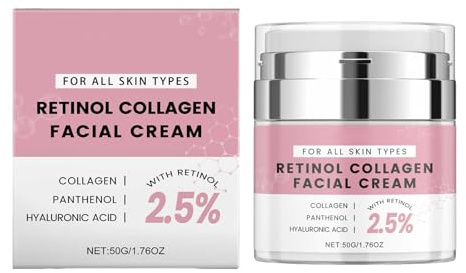 Crema idratante viso retinolo con collagene e acido ialuronico, crema rassodante istantanea, per rassodare e rafforzare, crema rughe per donne e uomini