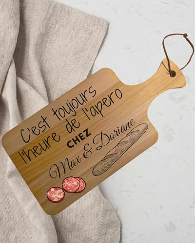 Planche à Découper personnalisé, Personnalisable pour l'Apéritif,cadeau personnalisé, cadeau crémaillere, planche apero drole, aperitif, cest toujours l'heure de l'apero