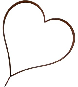 YiQinzcxg Spina decorativa da giardino arrugginita in metallo a forma di cuore, decorazione per piante per interni ed esterni, cortile, arte in metallo riciclato a forma di cuore