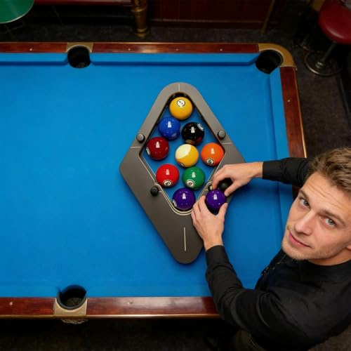 Präzisionsgefertigtes professionelles Billard-Rack-System – robuster Pool-Ballständer, verstellbares Dreieck und Diamant für 8/9-Ball, professionelles Billardzubehör zur Beseitigung von Lücken