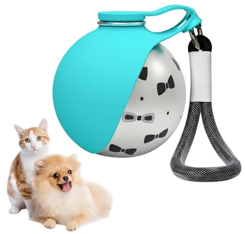 Botella de Agua portátil para Mascotas, compacta de Acero Inoxidable para Perros, Bebedero de Viaje a Prueba de Fugas para Gatos con Cuenco de Silicona Plegable para Paseos y Caminatas al Aire Libre