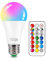 Ampoule LED Couleur E26/E27 10W Changement de Couleur Dimmable LED Bulbs 12 choix de couleurs, 21 key Télécommande Compris pour la décoration de la maison/bar/éclairage ambiant KTV