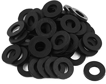 sourcing map 50 Stück 8x16x2mm Unterlegscheiben O-Ring Schlauchdichtung | Gummi Scheibe, Flache, Für Wasserhahn Tülle, Gummi