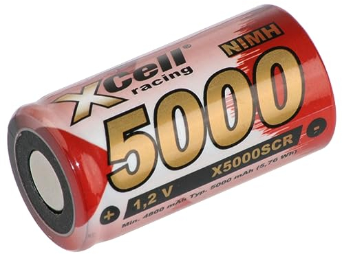 XCell Batteria X5000SCR Sub-C ad alta corrente Flattop (altezza 43,8 mm, ø 22,9 mm, tensione 1,2 V, peso 69 g, 5000 mAh, batteria NI-MH, ricaricabile) 137691